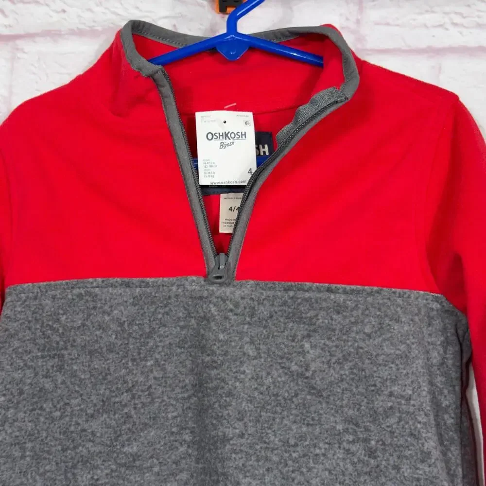 OshKosh B'gosh Kids' Red and Gray Pullover Size 4 NWT